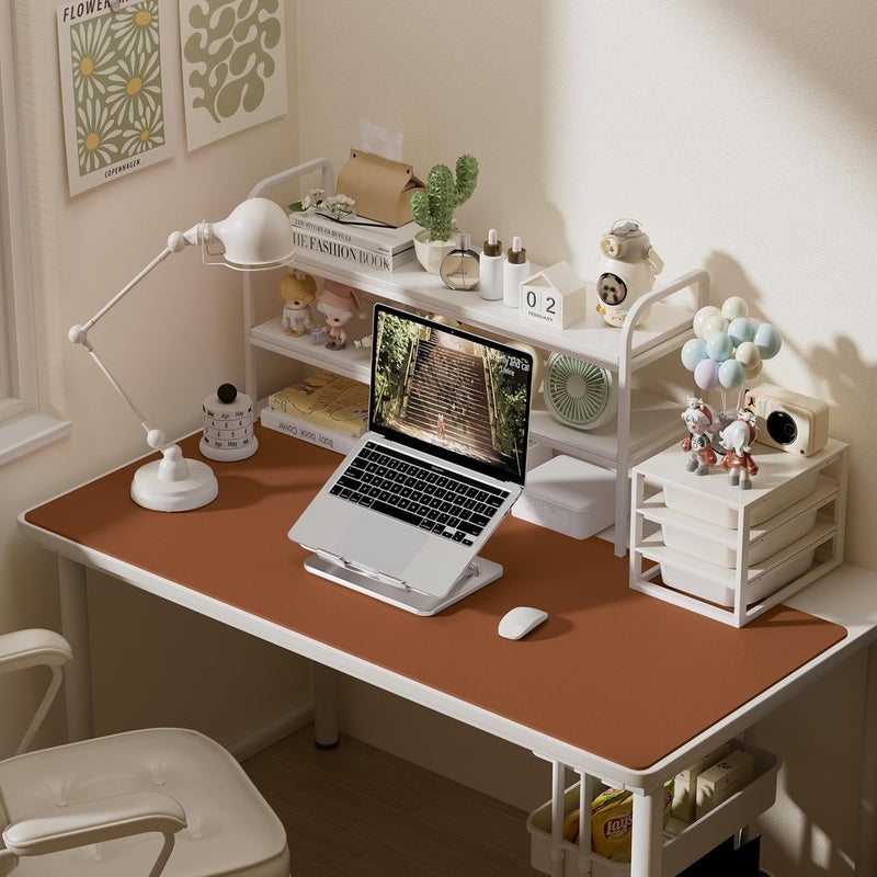 Aothia Leather Desk Pad Protector, Office Desk Mat, Large Mouse Pad, Laptop Desk Pad, Non-Slip PU Leather Desk Blotter, Waterproof Desk Writing Pad for Office and Home (Brown, 55" x 24") - Image 5